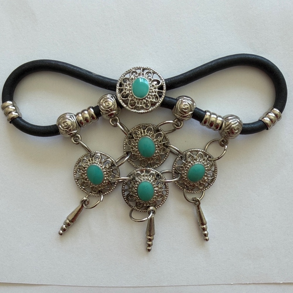 Silver and Turquoise Bow Accessory